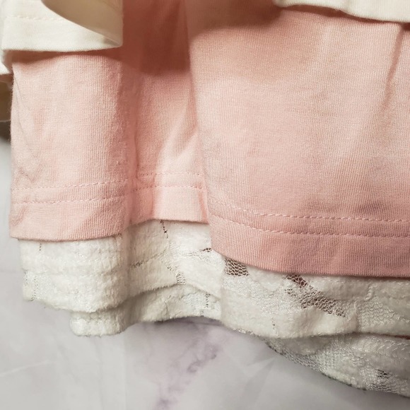 MATILDA JANE off white pink layered long sleeve sweater blouse XL - Picture 3 of 11